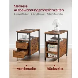 VASAGLE Beistelltisch rechteckig Spanplatte braun 35,0 x 60,0 x 61,0 cm, 1 St.
