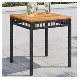 vidaXL Gartentisch Schwarz 38x38x42 cm Poly Rattan Akazienholz
