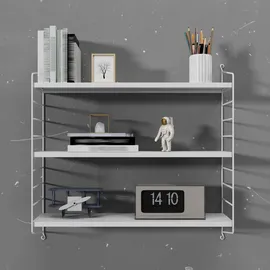 [en.casa] Wandregal Strängnäs 3 tlg. 40 x 12 x 10 cm Weiß