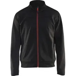 Blakläder Sweatjacke Service Plus, schwarz / rot, Unisex-Größe: L
