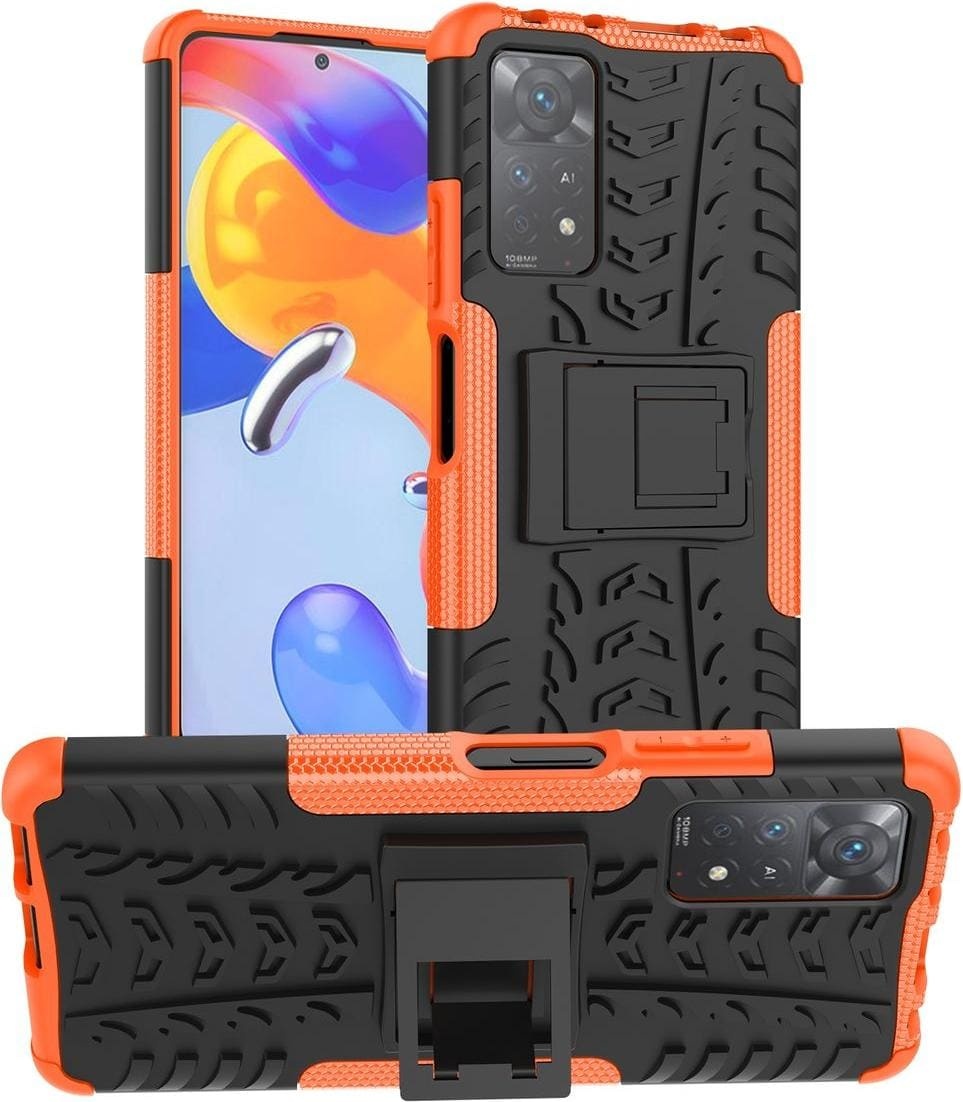 König Design Hülle Handy Schutz für Xiaomi Redmi Note 11 Pro Case Cover Bumper Etuis Halter (Xiaomi Redmi Note 11 Pro+ 5G, Xiaomi Redmi Note 11 Pro), Smartphone Hülle, Orange