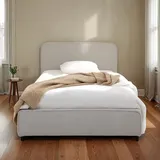 Idimex Polsterbett MARINI 90x200 cm in hellgrau - Bett gepolstert mit Lattenrost, modernes Design & stabiles Holzgestell mit Kunststofffüßen