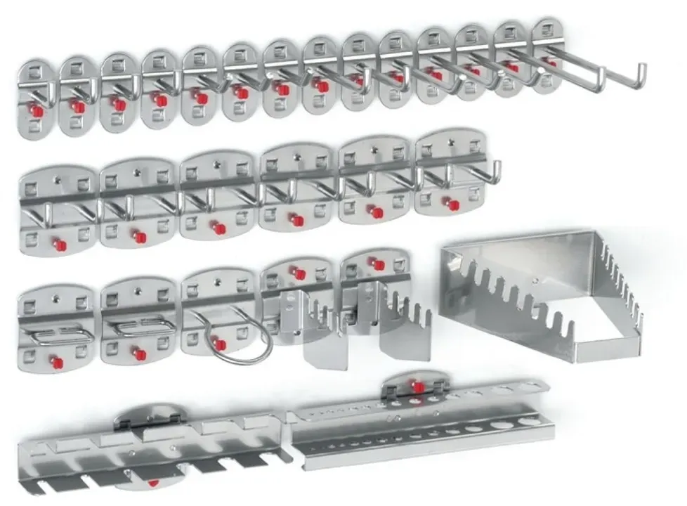 Kappes Werkzeughalter, 14 Haken/6 Doppelhaken/8 div. Halter 28-, BxHmm