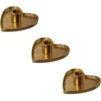 Creativ deco Kerzenständer-Set in eleganter Herzform Aluminium goldfarben