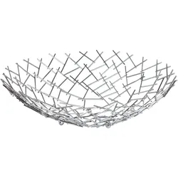 riess-ambiente Obstschale STRUCTURE - 45cm silber pulverbeschichtetes Metall