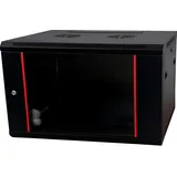 danicom Baseline 4U Wandschrank mit Glastür 600x600x280mm (BxTxH) - Schwarz - Traglast 50 kg - Wandmontage - Serverschrank - Wandgehäuse - Server Rack - Server Enclosure