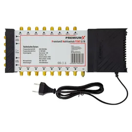 Premium X PremiumX PXMS 5/16 Multischalter mit Netzteil Multiswitch 1 SAT für 16 Teilnehmer