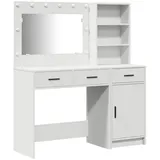 vidaXL 2-teiliges Frisiertisch-Set mit led Weiß Holzwerkstoff - Vidaxl
