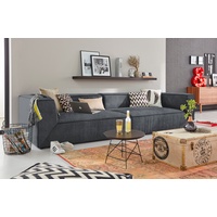 Big-Sofa TOM TAILOR HOME "BIG CUBE" Sofas Gr. B/H/T: 240 cm x 66 cm x 122 cm, Samtstoff TSV, ohne Sitztiefenverstellung, grau (dark grey tsv 39) XXL Sofas