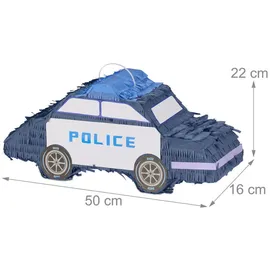 Relaxdays Pinata Polizei HxBxT: 22 x 50 x 16 cm Blau