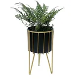 DanDiBo Ambiente Blumenhocker mit Topf 40 x 40 cm Gold Schwarz