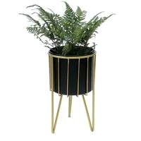DanDiBo Ambiente Blumenhocker mit Topf 40 x 40 cm Gold Schwarz