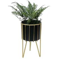 DanDiBo Ambiente Blumenhocker mit Topf 40 x 40 cm Gold Schwarz