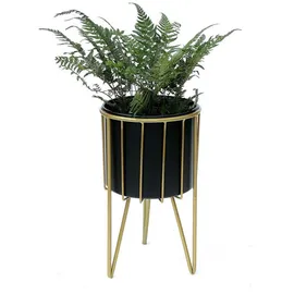 DanDiBo Ambiente Blumenhocker mit Topf 40 x 40 cm Gold Schwarz
