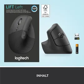 Logitech Lift Vertical Ergonomic Linkshänder graphite