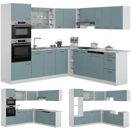 Vicco Winkelküche L-Form R-Line 237 x 247 cm Blau-Grau/Weiß
