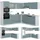 Vicco Winkelküche L-Form R-Line 237 x 247 cm Blau-Grau/Weiß