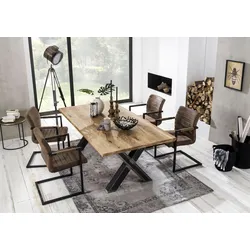 Esstisch SIT "Tables", beige (natur), B:200cm, Tische, Esstisch Holz-Esstische Rechteckiger Esstisch, mit Platte aus Wildeiche natur