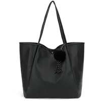 meegirl Henkeltasche Shopper Leder Black