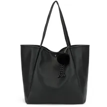 meegirl Henkeltasche Shopper Leder Black