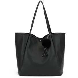 meegirl Henkeltasche Shopper Leder Black