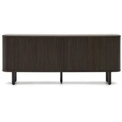 Retro Look Sideboard mit zwei Schiebetüren Schwarzbraun