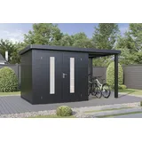 Wolff Finnhaus Premium Metall Gartenhaus Elvar 3924 Anthrazit