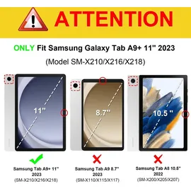 Fintie Tastatur Hülle für Samsung Galaxy Tab A9 Plus 11 Zoll (2023) Lila Marmor