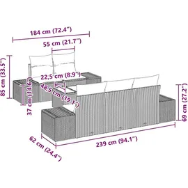 vidaXL Garten-Lounge-Set 6-tlg. braun