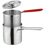 FUBESK Edelstahl-Fritteuse, tragbares Herd, Piercing-Kits, Mini-Herd, tiefe Bratpfanne für französische Frittierkorb, Herdplatte, Fritteusenkorb, Fritteusentopf, Frittierkorb mit Abdeckung