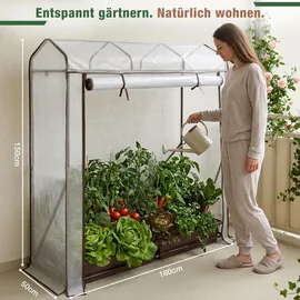 Sekey Foliengewächshaus Alu Weiß 0,5 m2