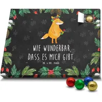 Mr. & Mrs. Panda Schoko Adventskalender Fuchs Blumen - Schwarz - Geschenk, Fox, Selbstliebe, Schokoladen Adventskalender, Motivation, Füchse - Schwarz