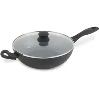 Russell Hobbs RH02812EU7 Metallic Marble Wok - Antihaftpfanne, Familienpfanne sautieren, 28cm große Universal-Kochpfanne, Deckel aus gehärtetem Glas mit Dampfbelüftung, geeignet für Induktionskochfeld