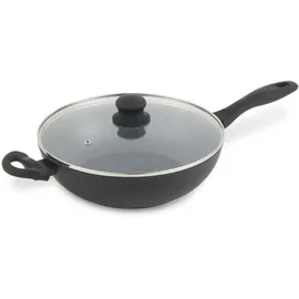 Russell Hobbs RH02812EU7 Metallic Marble Wok - Antihaftpfanne, Familienpfanne sautieren, 28cm große Universal-Kochpfanne, Deckel aus gehärtetem Glas mit Dampfbelüftung, geeignet für Induktionskochfeld