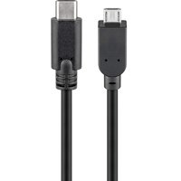 goobay 67895 Sync & Charge Super Speed USB-C auf Micro-B 2.0 Kabel 0,2 m USB C Schwarz