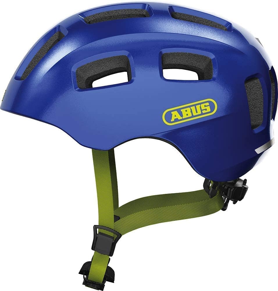 ABUS Fahrradhelm Youn-I 2.0 - mit Licht für Kinder, Jugendliche und junge Erwachsene - für Mädels und Jungs - Blau (sparkling blue), Größe S
