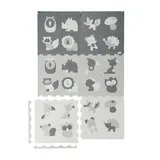Relaxdays Relaxdays, Puzzlematte Tiere Anthrazit,Weiß,Grau