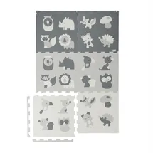Relaxdays Relaxdays, Puzzlematte Tiere Anthrazit,Weiß,Grau