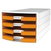 HAN Schubladenbox IMPULS orange 1013-51, DIN C4 mit 4