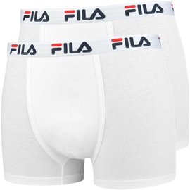 Fila Herren 2er Pack - Baumwolle, einfarbig weiß S