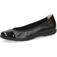 CAPRICE Damen, Ballerinas aus Leder mit Lack, Schwarz 39 EU