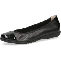CAPRICE Damen, Ballerinas aus Leder mit Lack, Schwarz 39 EU