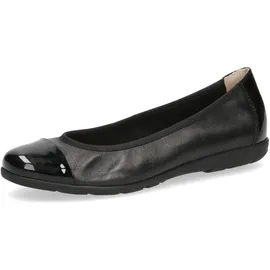 CAPRICE Damen, Ballerinas aus Leder mit Lack, Schwarz 39 EU