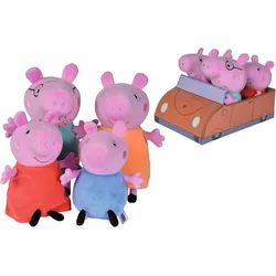 Simba - Peppa Wutz Plüschtier - Familie im Auto (4-tlg)