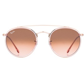 Ray Ban Round Double Bridge RB3614N 9069A5 51-22 rosegold-transparent/brown gradient