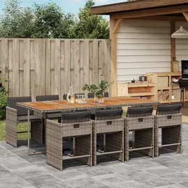 vidaXL Garten-Essgruppe 9-tlg. Grau