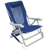 GCI Outdoor Waterside Liegestuhl, tragbar, Strandstuhl, nautisches Blau