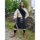 Vehi Mercatus Wikinger-Kostüm Schottenrock schwarz, 8 Yard Kilt schwarz M | M