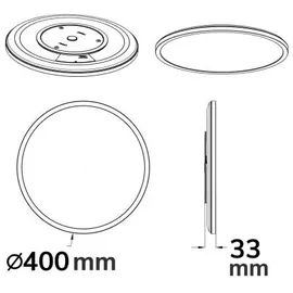 ISOLED Deckenleuchte Slim400 Pro Kunststoff 3,3 cm spritzwassergeschützt 25W schwarz