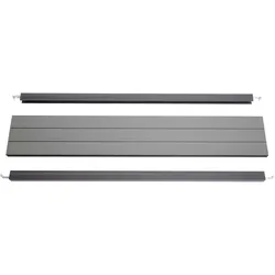 Abschluss-Set für WPC-Sichtschutz Savoie, Abschlussprofil Windschutz, Alu-Pfosten ~ 90cm, grau